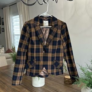 Anthropologie Autres Filles Womens medium fitted plaid blazer jacket